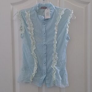 Juniors' Be Mine Victorian-Look Blouse medium only
